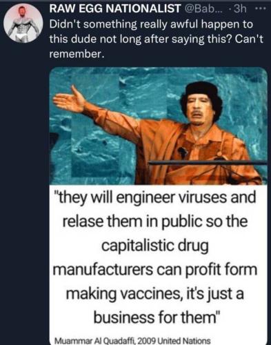 Gaddafi had predicted it