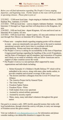 Peoples' Convoy Route