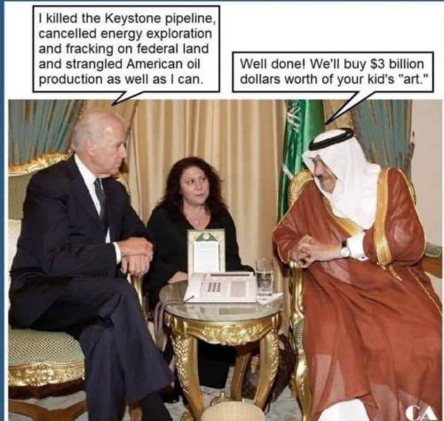 Biden Kills Oil Business Saudis Buy Hunter Art