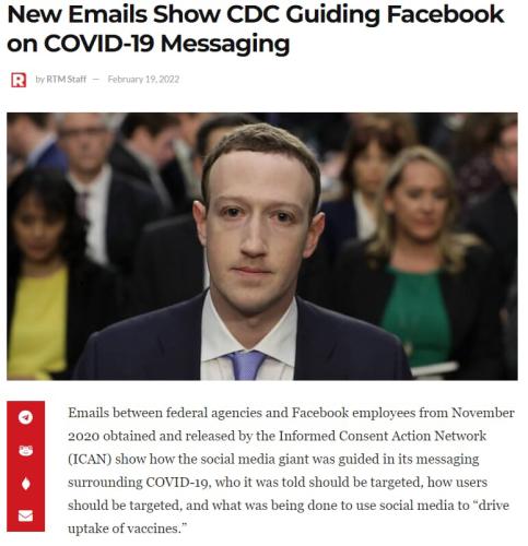 CDC guiding FB what to publish