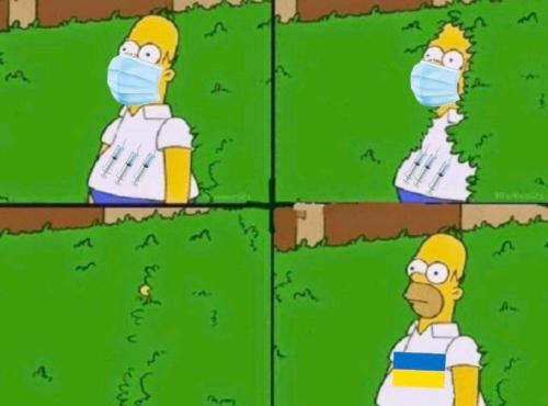 BartSimpsonHidingThreeInjectionsUkraineFlag