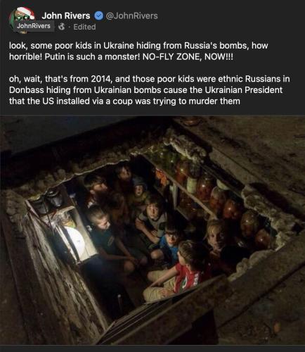 kids hiding from Ukr bombs