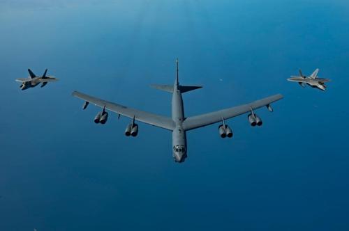 B-52 and F-22s