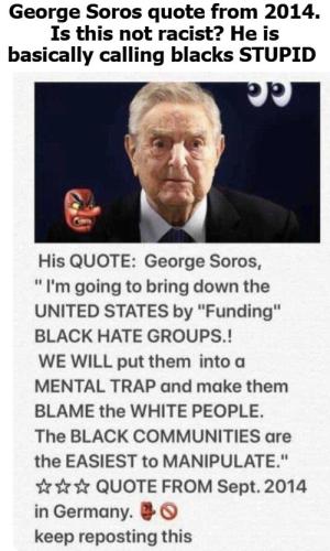 How is this not racist george soros quote from 2014