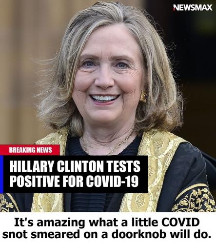 Hillary tests positive for COVID 19