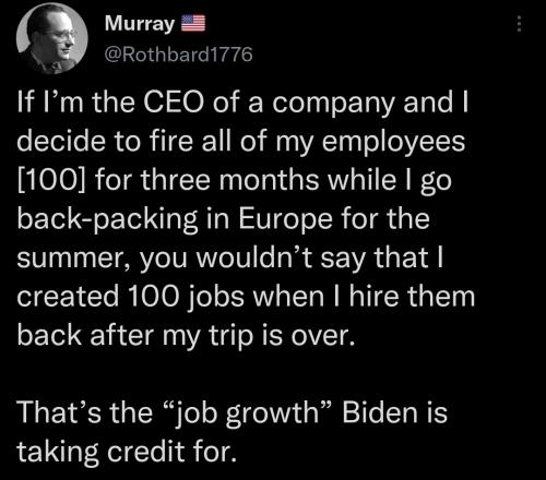 CEO fires everyone then hires back is NOT job growth