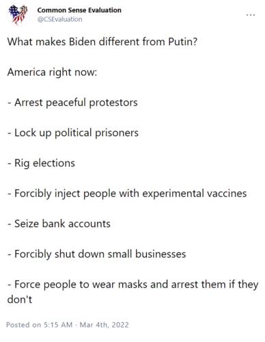 WHAT MAKES BIDEN DIFFERENT FROM PUTIN