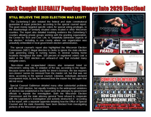 Zuck Caught Putting Illegal Money Into 2020 Election!