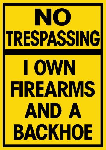 FUNNY No Trespassing Sign 18x24 Aluminum (1)