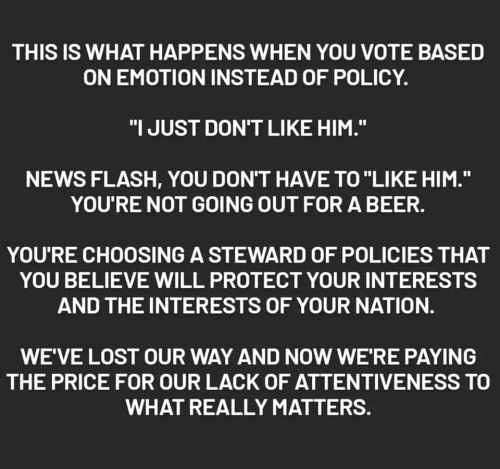 M vote emotions