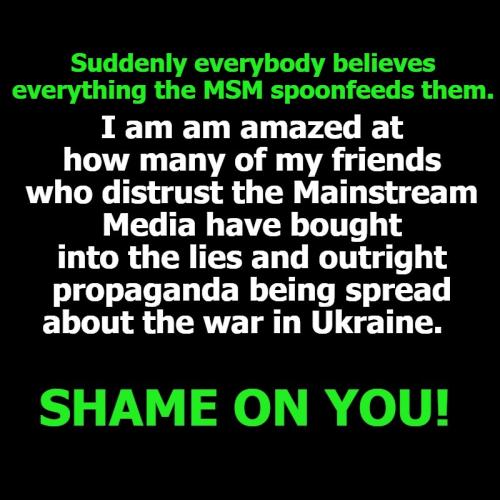 Suddenly everybody believes everything the MSM spoonfeeds them.