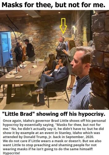 Masks for thee but not for me Brad Little meme 766px