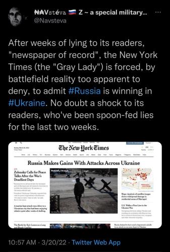 New York times is forced to admit Russia is winning