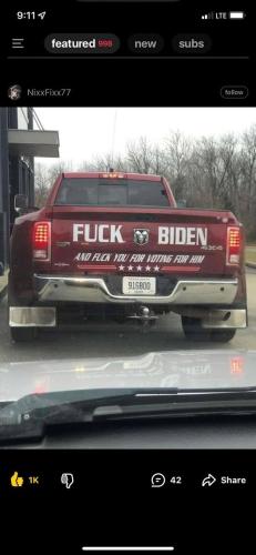Fuck joe biden and fuck you for voting for him
