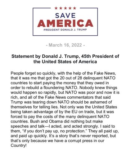 Trump statement