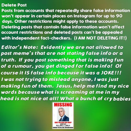 Delete Post Not Gonna Happen
