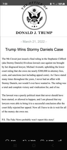 Trump Wins Stormy Daniels Case