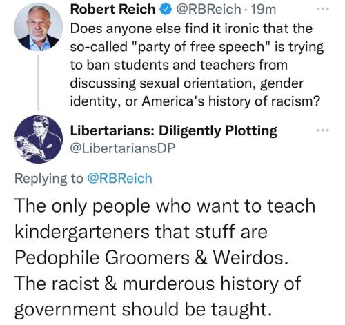 RobertReichIronicFreeSpeechPartyBanStudentsTeachersDiscuss6exualOrientation