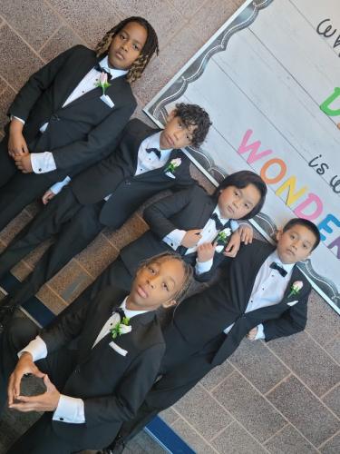 5 boys posed