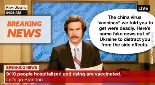 Breaking news - 9 of 10 hospitalized and dying are vaccinated