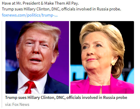 Trump Sues Hillary Clinton