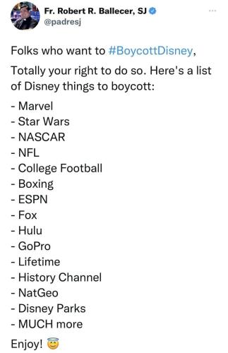 List of Disney things to boycott