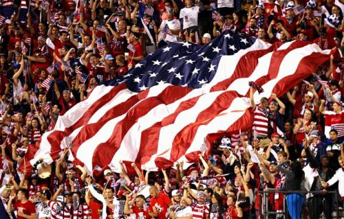 Flag - Held by sports crowd