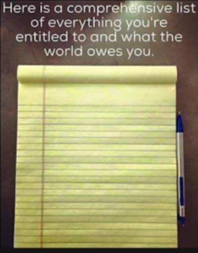 what the world owes you