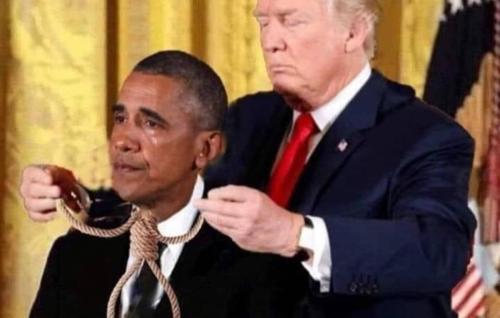 trump obama noose