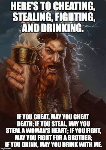 cheat steal fight drink