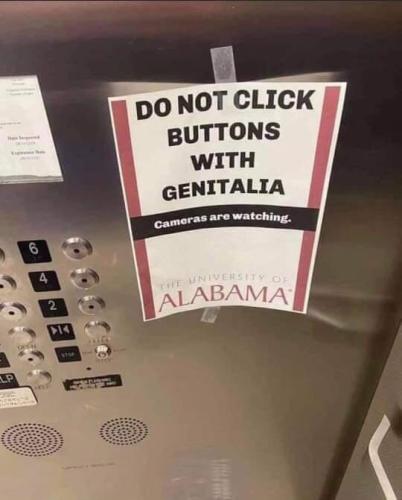 dont click buttons with genitals
