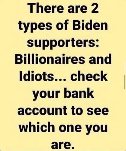 Biden supporters - Check your bank account