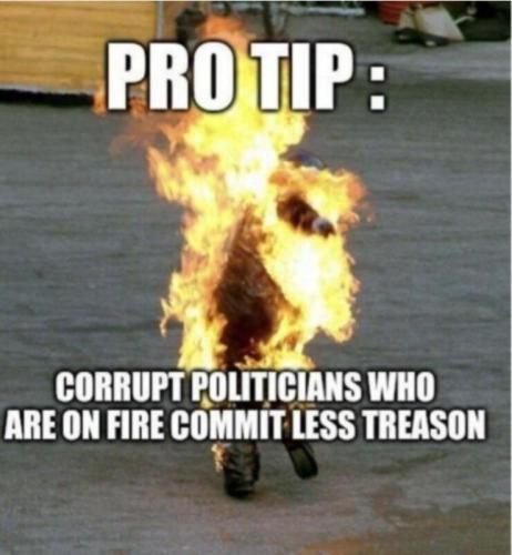 politicians on fire
