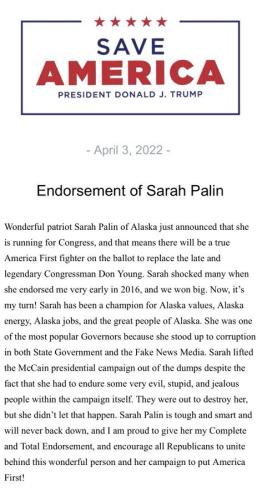Sarah Endorsement