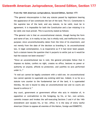 Unconstitutional Law 16 American Jurisprudence