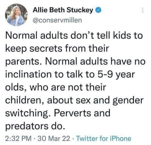 NormalAdultsDontTellChildrenKeepSecretsFromParentsGenderSwitchPedophilePredator