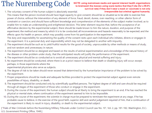 The Nuremberg Code list w note