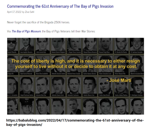 Bay of Pigs 61 anniversary