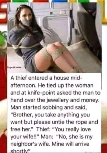 Thief - Entered house and tied up woman
