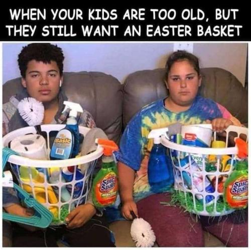cleaning supplies easter basket