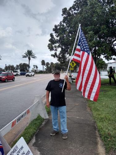 THIS IS THE FLAG I WAVE PROUDLY AT ALL OUR RALLIES WE DO IN OUR AREA IN PALM COAST FLORIDA