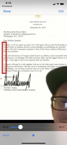 letter to pelosi from trump