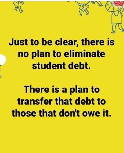 JustBeClearNoPlanEliminateStudentDebtTransferDebt