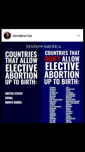 COUNTRIES THAT ALLOW ABORTION UP TO BIRTH