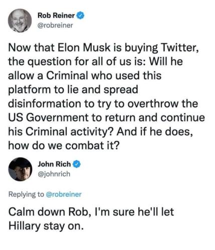 let hillary back on twitter