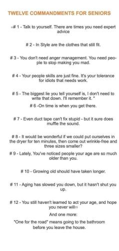 12 commandments of aging