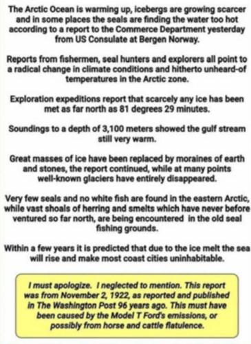 polar ice disappearing 1922