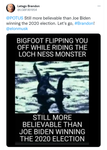 Bigfoot tweet for twitter Letsgo Brandon