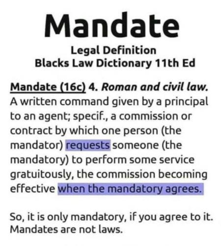 mandate not law