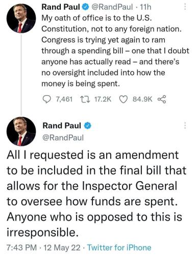 RandPaulOathOfficeUSConstitutionRequestedAmendmentFinalBillInspectorGeneral